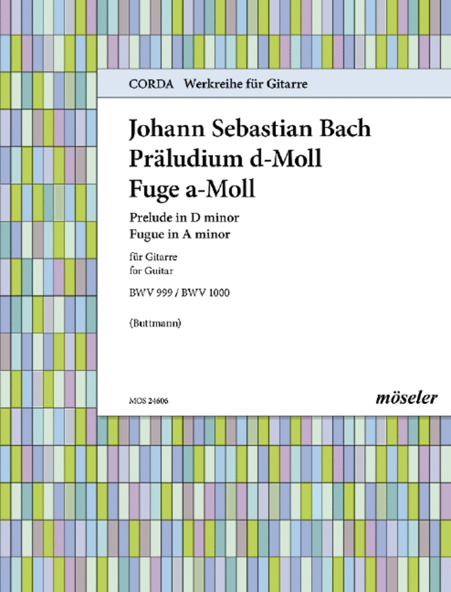 Präludium D minor (orig. C minor) / Fuge A minor (orig. G minor) Classical Guitar scores gallery preview page 1