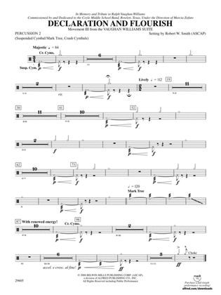 Declaration and Flourish (Movement III from the Vaughan Williams Suite): 2nd Percussion