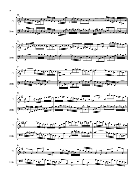 Bach Fugue No. 10 for Woodwind Duet (Flute and Bassoon)