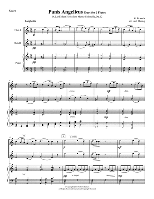 Panis Angelicus Duet for 2 Flutes - piano score