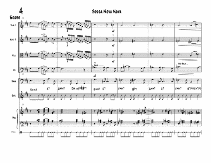 Bossa Nova Nova for Jazz String Ensemble String Orchestra scores gallery preview page 5