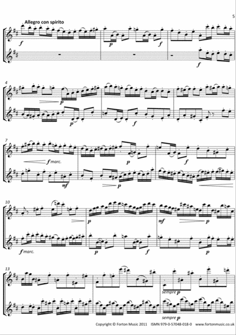 Duo Opus 131 no 3 Flute Duet scores gallery preview page 5