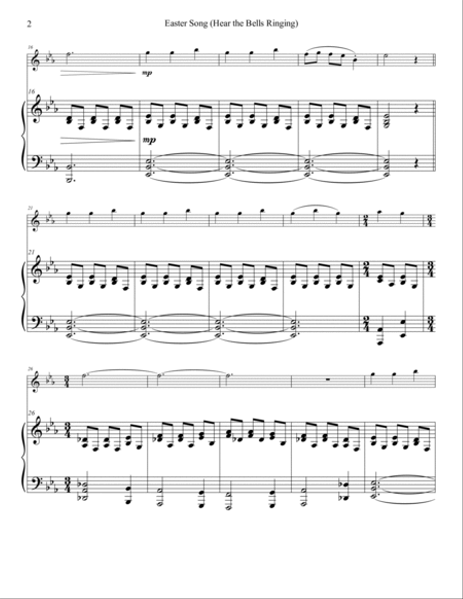Easter Song Hear The Bells Ringing Flute Solo scores gallery preview page 3