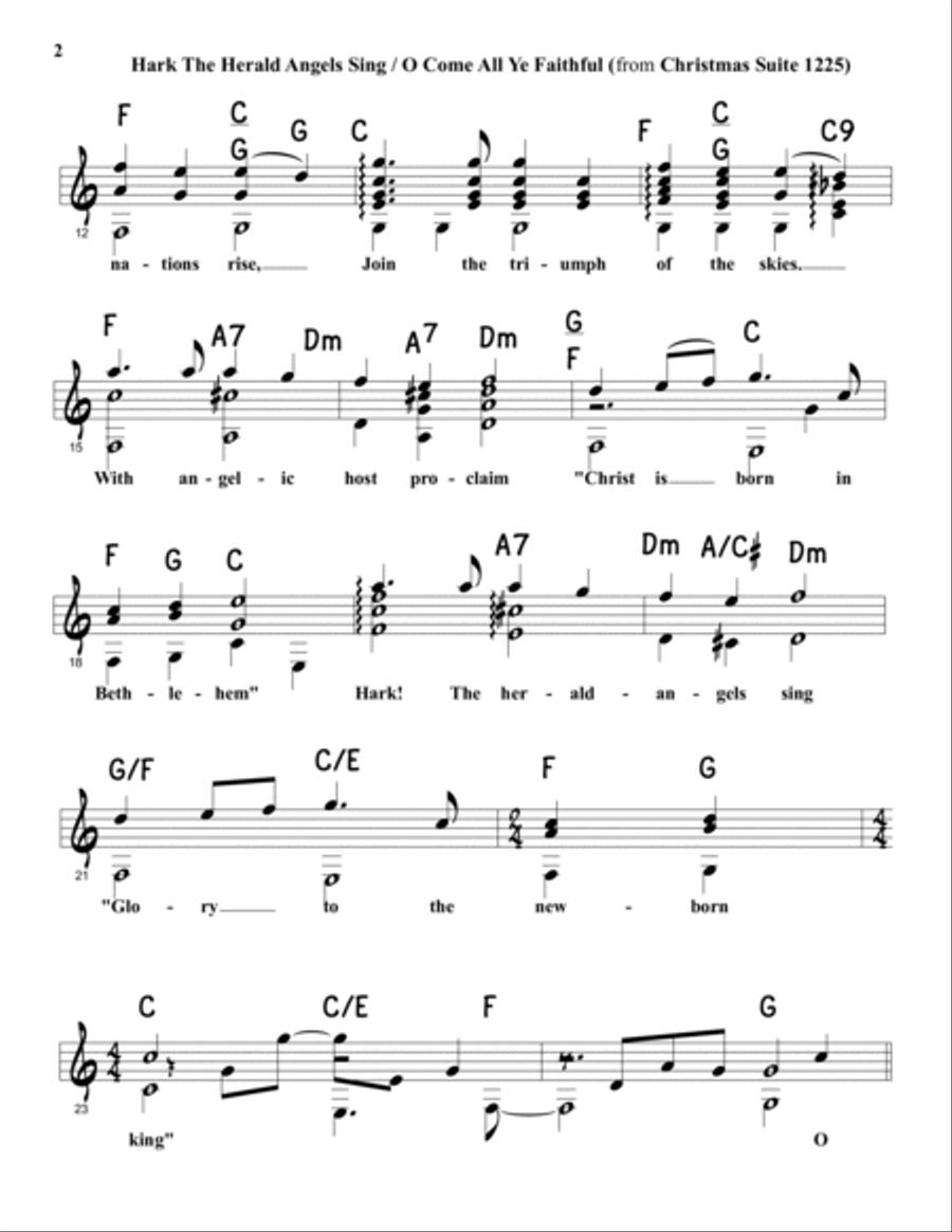 Hark! the Herald Angels Sing / O Come, All Ye Faithful Acoustic Guitar scores gallery preview page 3