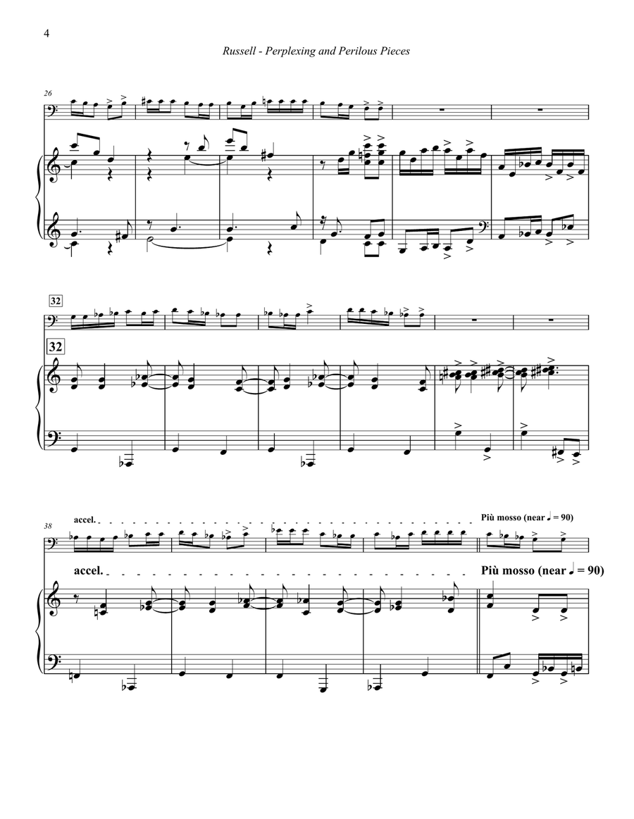Perplexing and Perilous Pieces for Trombone and Piano Piano scores gallery preview page 4