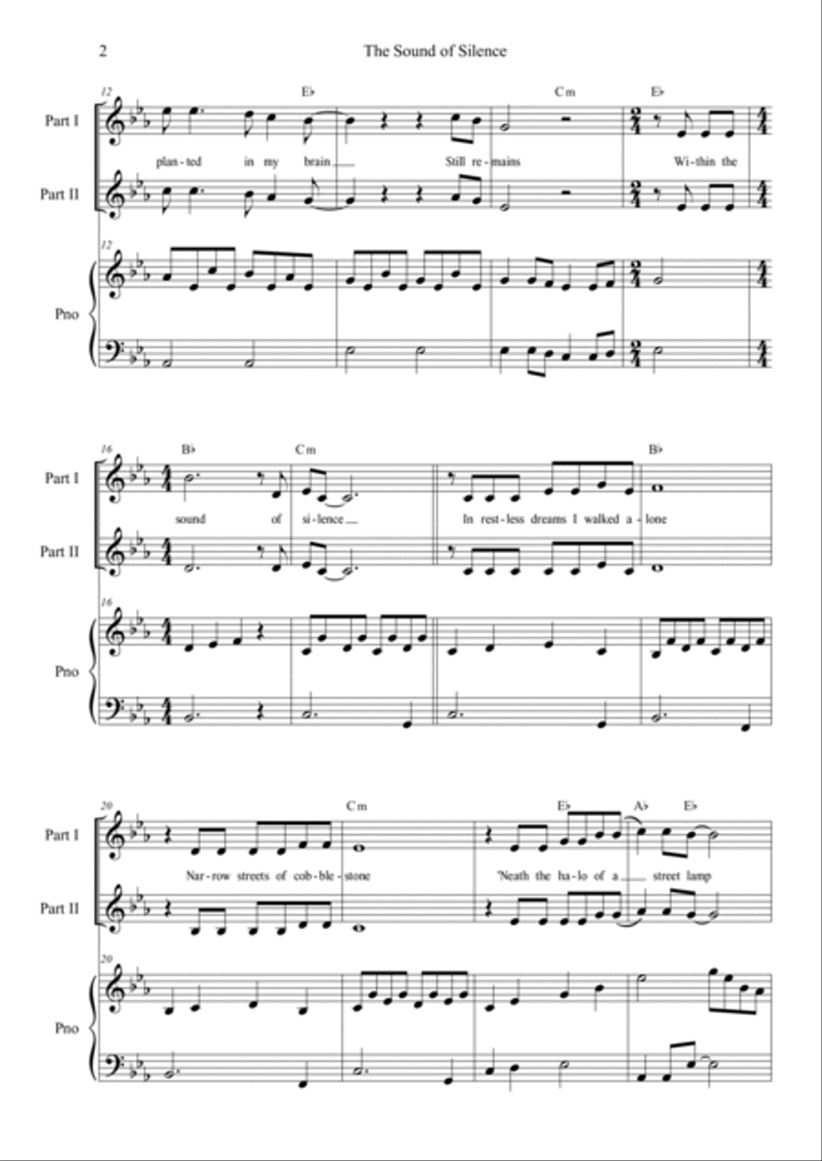 The Sound Of Silence 2-Part scores gallery preview page 5