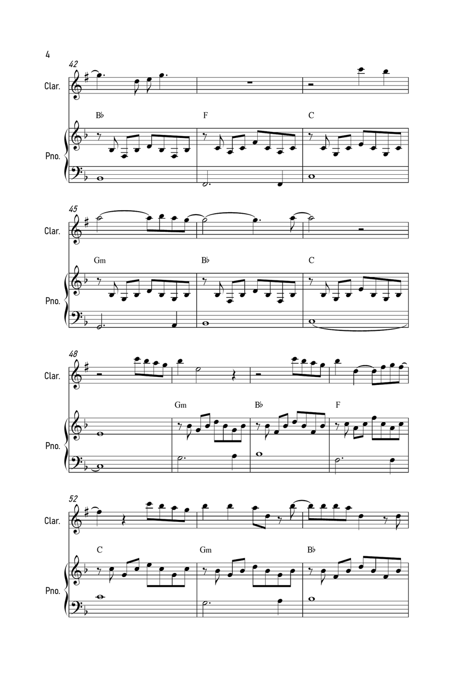 Cover Me In Sunshine Clarinet Solo scores gallery preview page 4