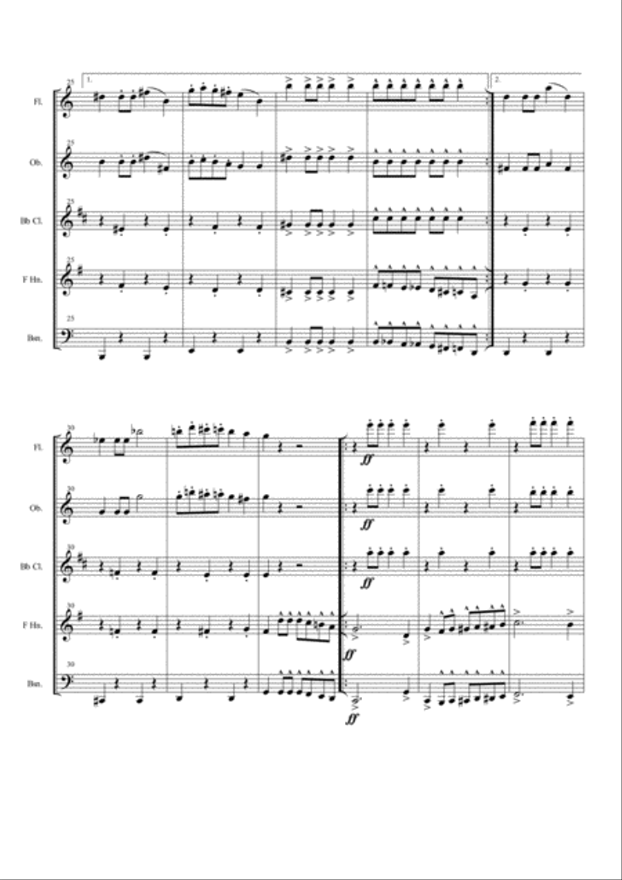 Entry Of The Gladiators for Woodwind Quintet Woodwind Quintet scores gallery preview page 3