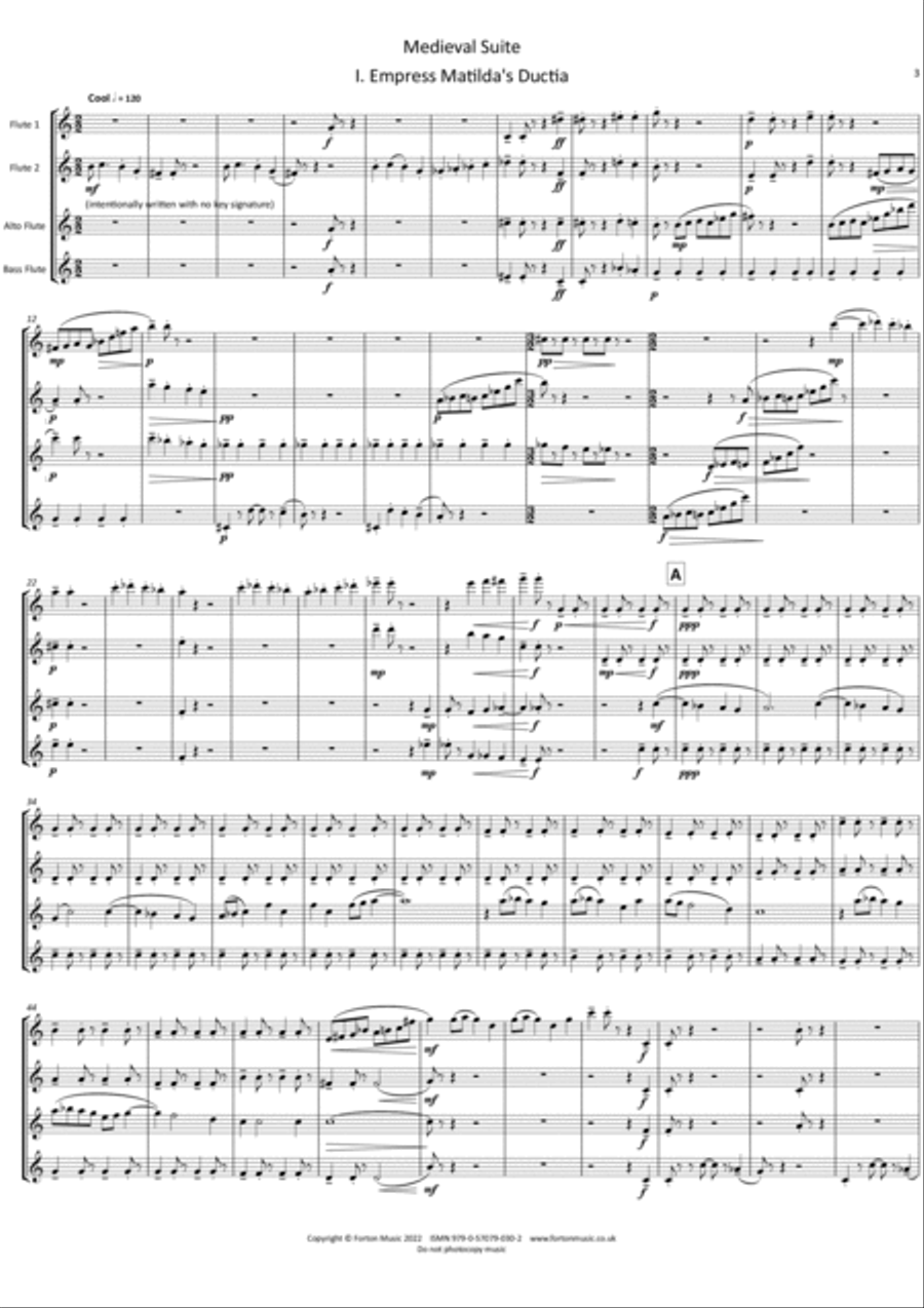 Medieval Suite Medieval Suite Flute Quartet scores gallery preview page 3
