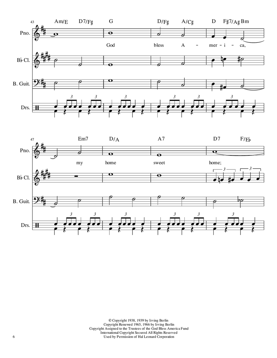 God Bless America by Celine Dion Piano, Vocal, Guitar - Digital Sheet Music page 6
