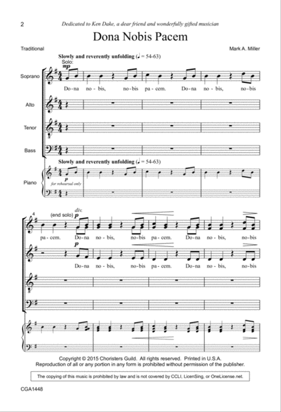 Dona Nobis Pacem 4-Part scores gallery preview page 2