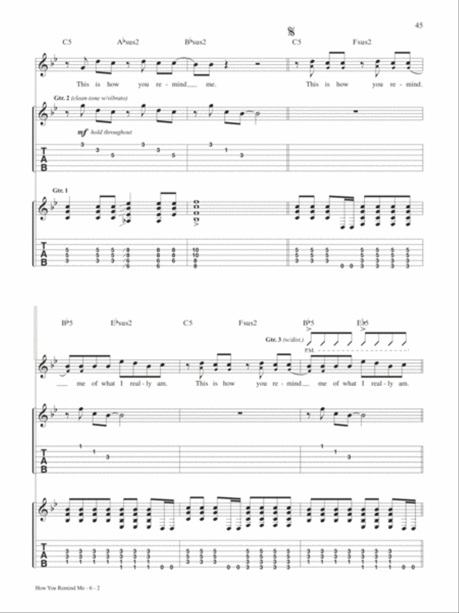 How You Remind Me Guitar Tablature scores gallery preview page 2