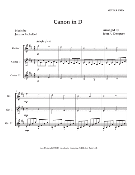 Canon in D (Guitar Trio) image number null