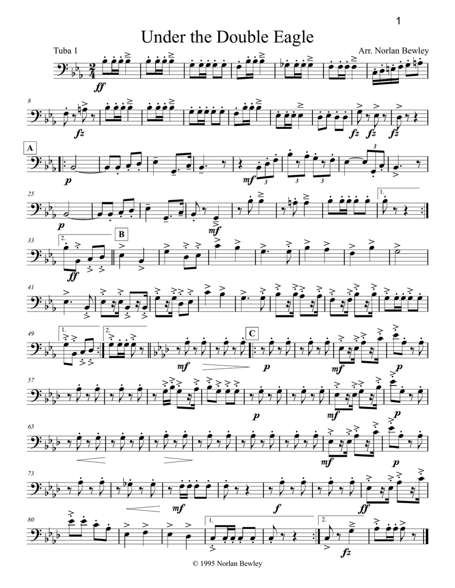Octubafest Tuba 1 Bass Clef Part Book - Tuba/Euphonium Quartet Euphonium Quartet scores gallery preview page 3