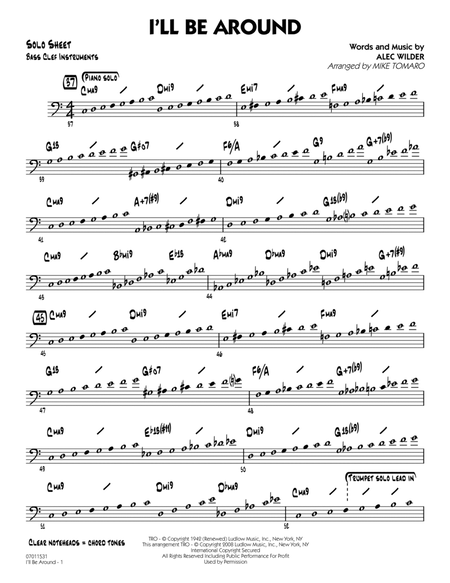 I'll Be Around - Bass Clef Solo Sheet