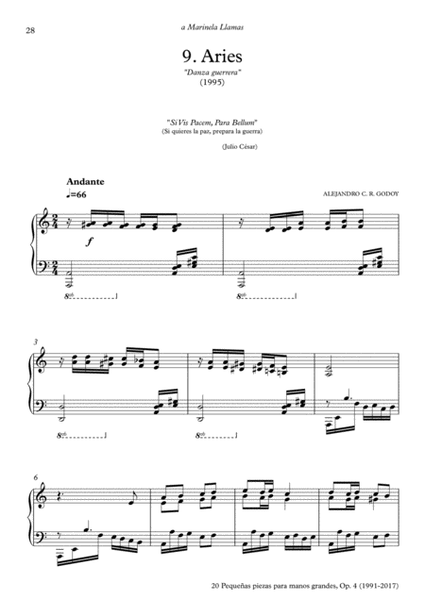 20 Piezas, Op. 4 (2017) No. 9. Aries image number null