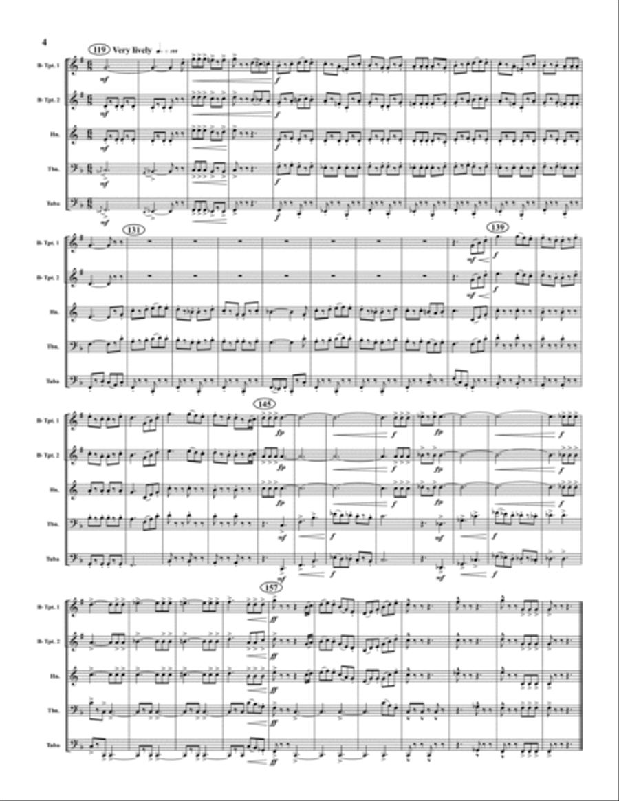Greensleeves Fantasy Brass Quintet scores gallery preview page 4