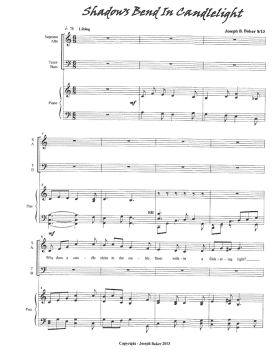 Shadows Bend in Candlelight 4-Part scores gallery preview page 2