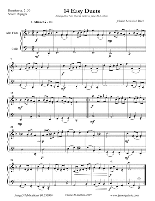 Book cover for Bach: 14 Easy Duets for Alto Flute & Cello