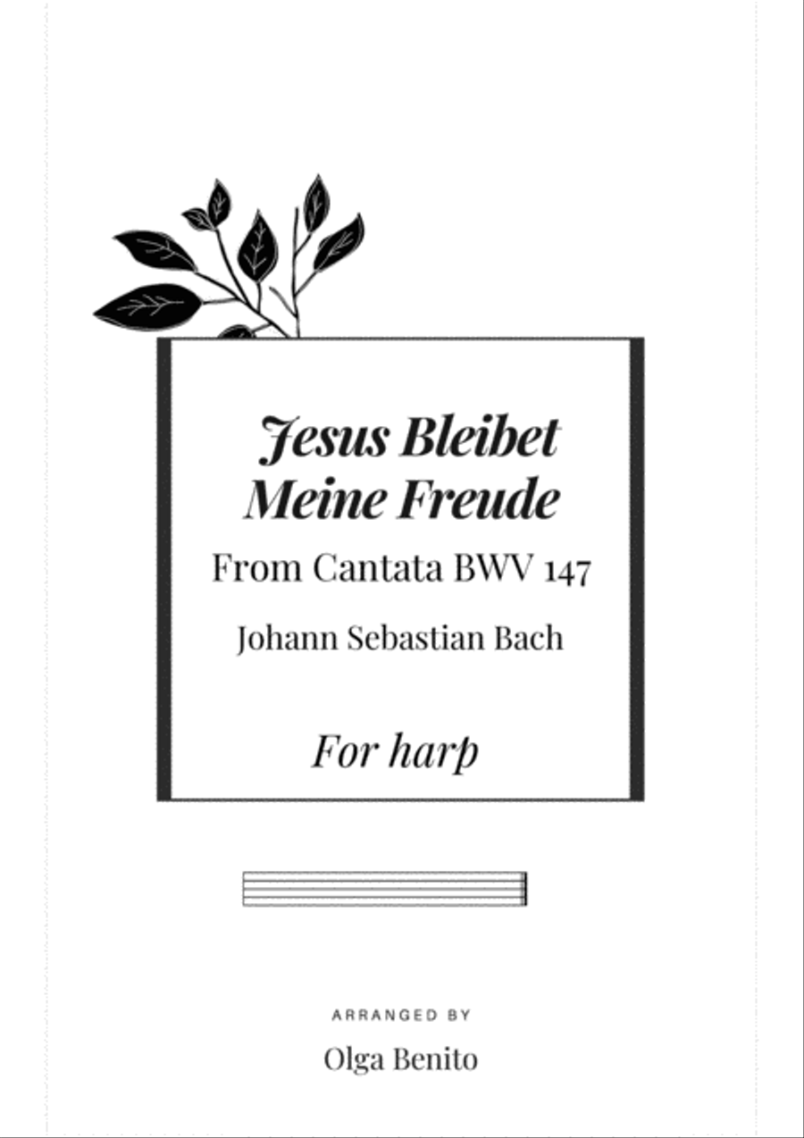 Jesu Joy of Man's Desiring for Harp Harp scores gallery preview page 1