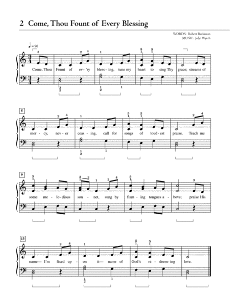 The Piano Student's Hymnal: 30 Hymns Simplified for Late Elementary to Early Intermediate Pianists Choir scores gallery preview page 3