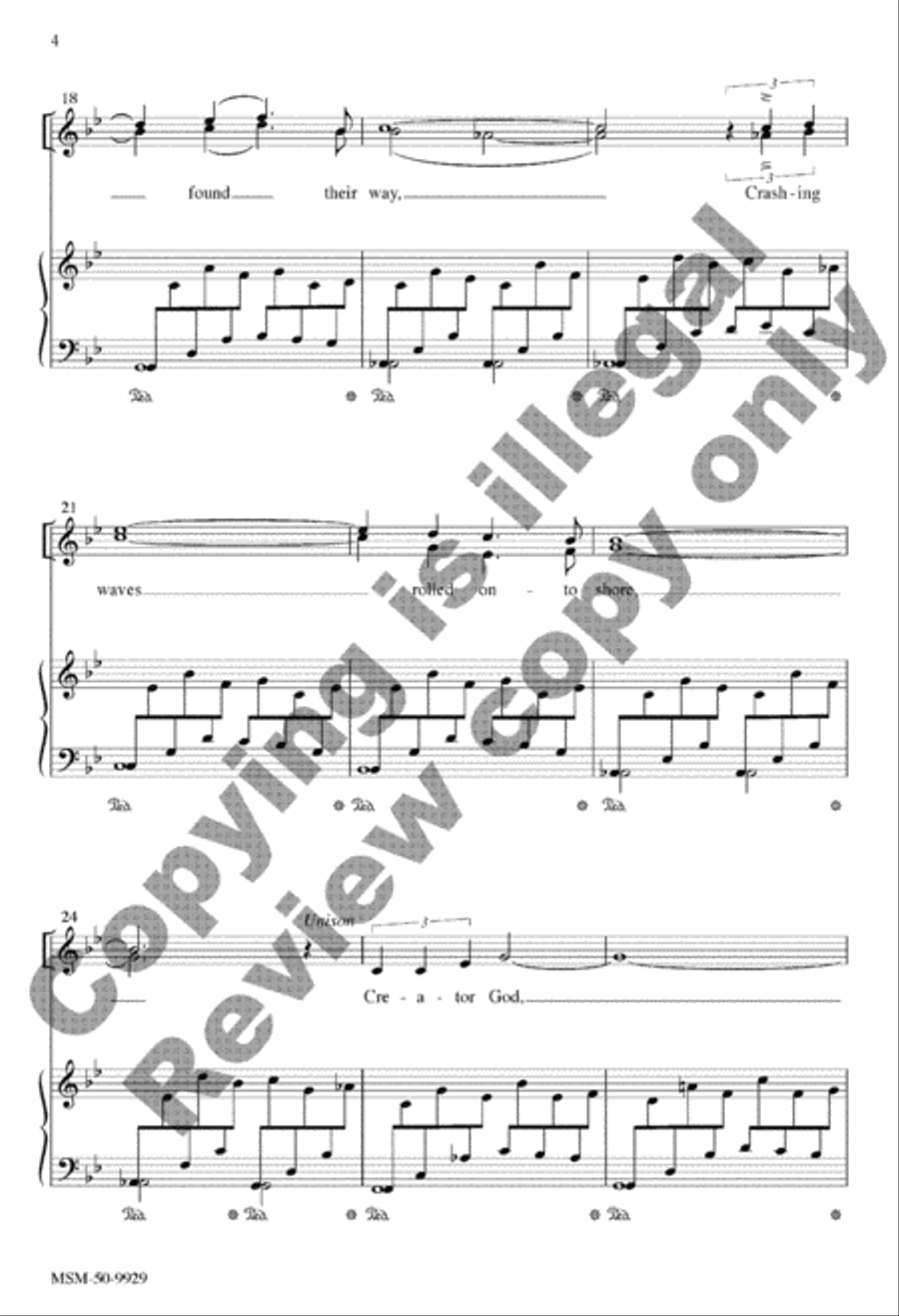 Ancient Waters Warmed with Life 4-Part scores gallery preview page 4