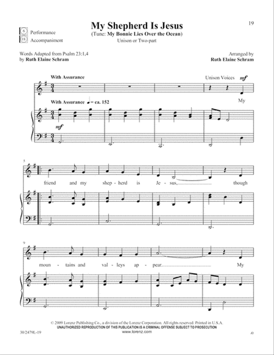 Scripture Songs Unison Choir scores gallery preview page 20