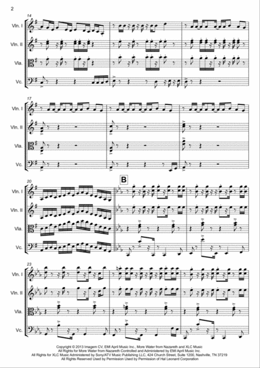 Get Lucky Get Lucky String Quartet scores gallery preview page 2