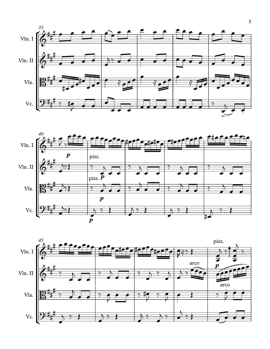 Mozart, Rondo Alla Turca - String Quartet String Quartet scores gallery preview page 3