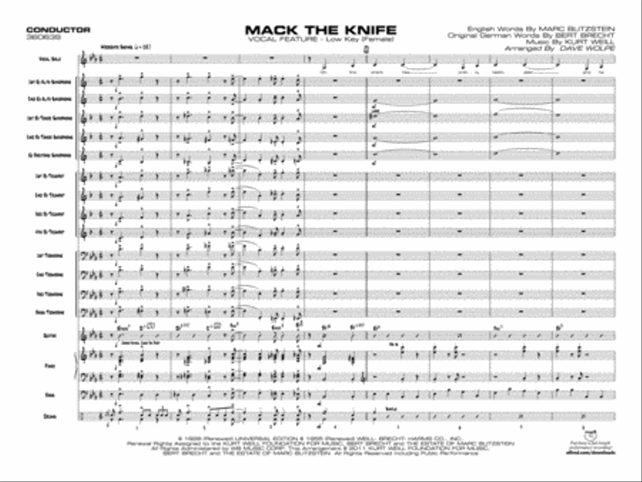 Mack the Knife Jazz Ensemble scores gallery preview page 22