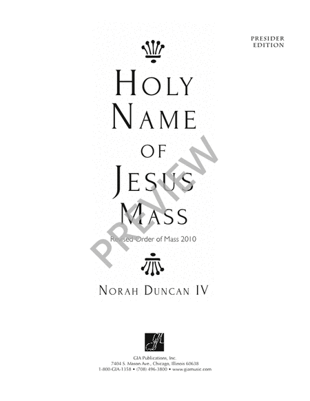 Holy Name of Jesus Mass - Presider edition