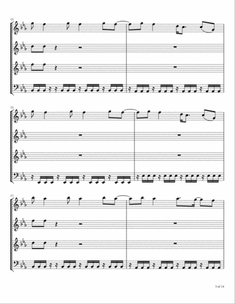 Stupid Love Woodwind Quartet scores gallery preview page 4