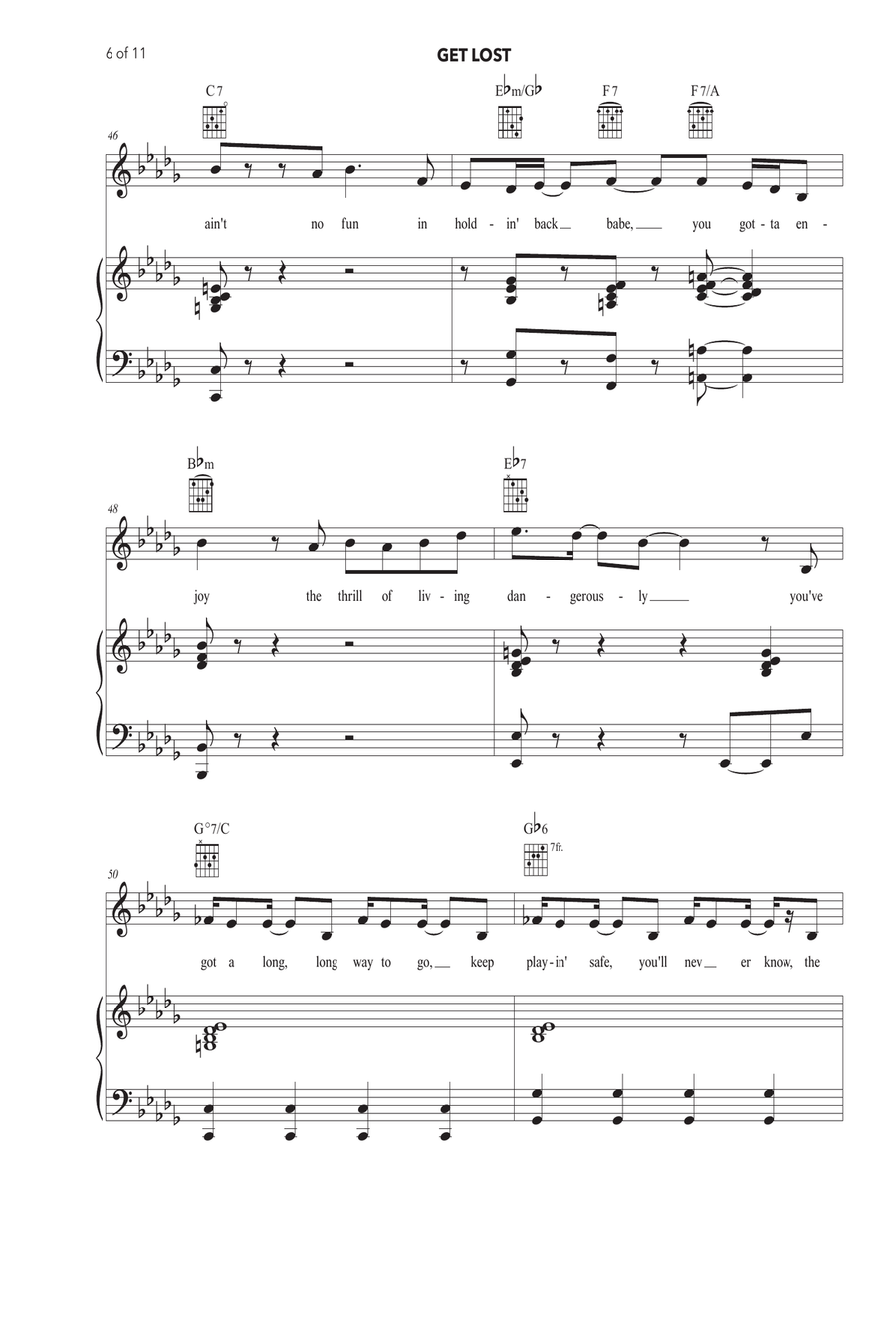 Get Lost Piano, Vocal scores gallery preview page 6
