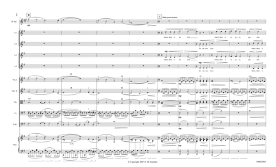 Prayer of Saint Francis (SSAA, Chamber Strings and Bb Trumpet) SSAA scores gallery preview page 4