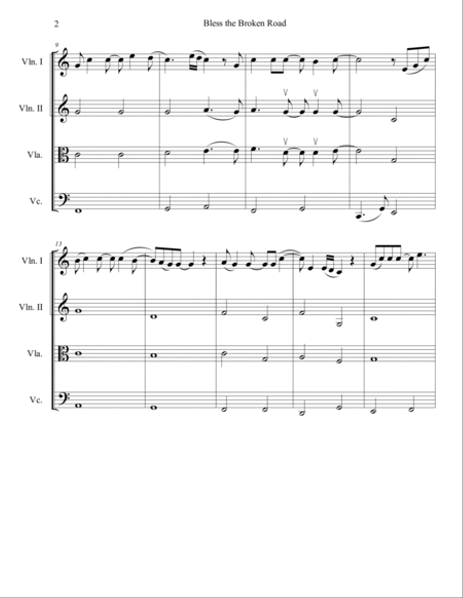 Bless The Broken Road String Quartet scores gallery preview page 3