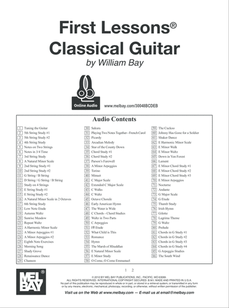 First Lessons Classical Guitar Acoustic Guitar scores gallery preview page 2