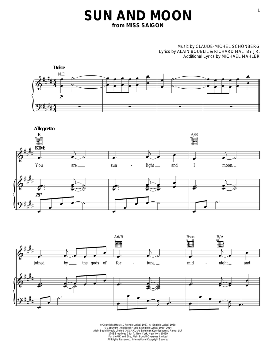 Sun And Moon Guitar scores gallery preview page 1
