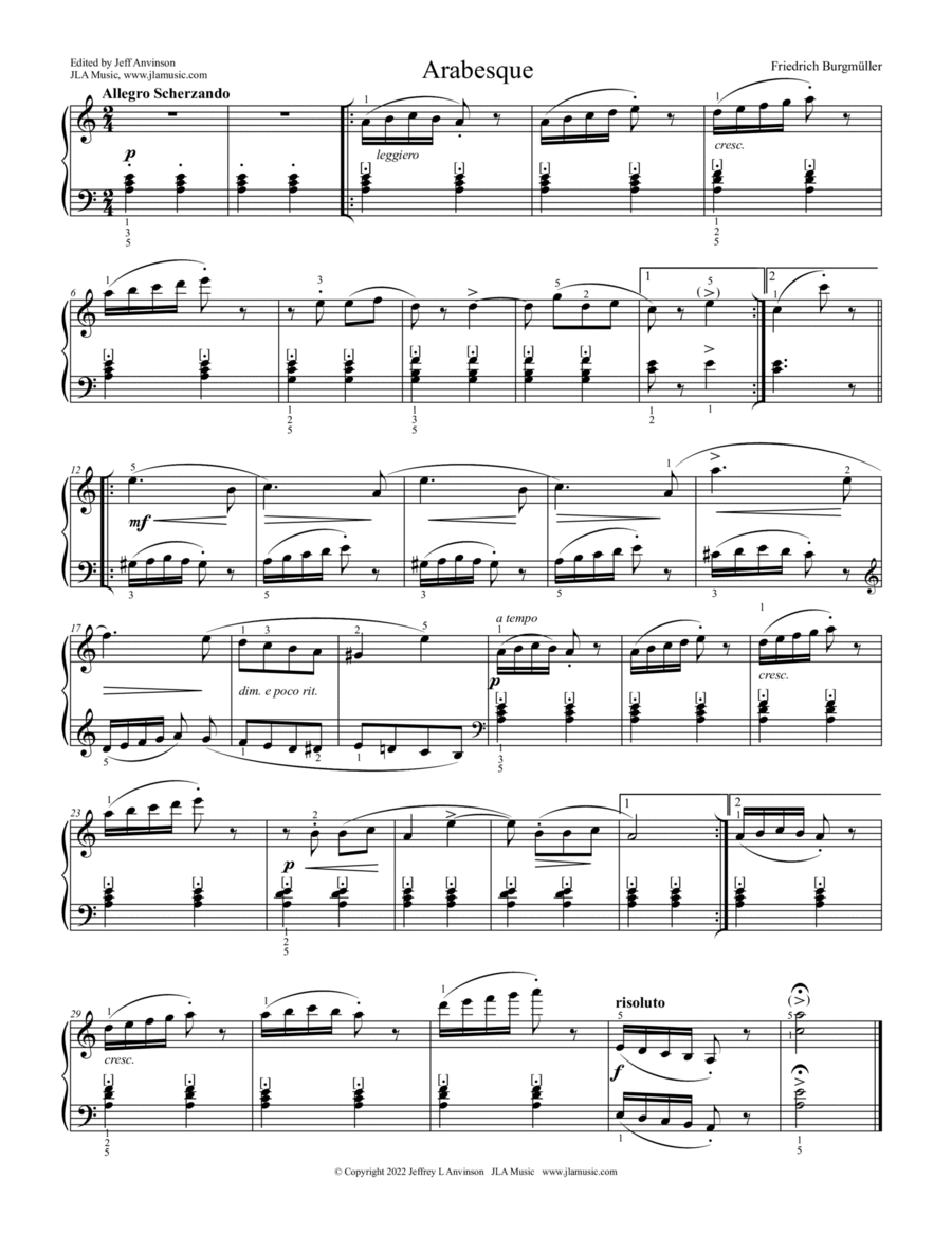 Arabesque Piano Solo scores gallery preview page 1