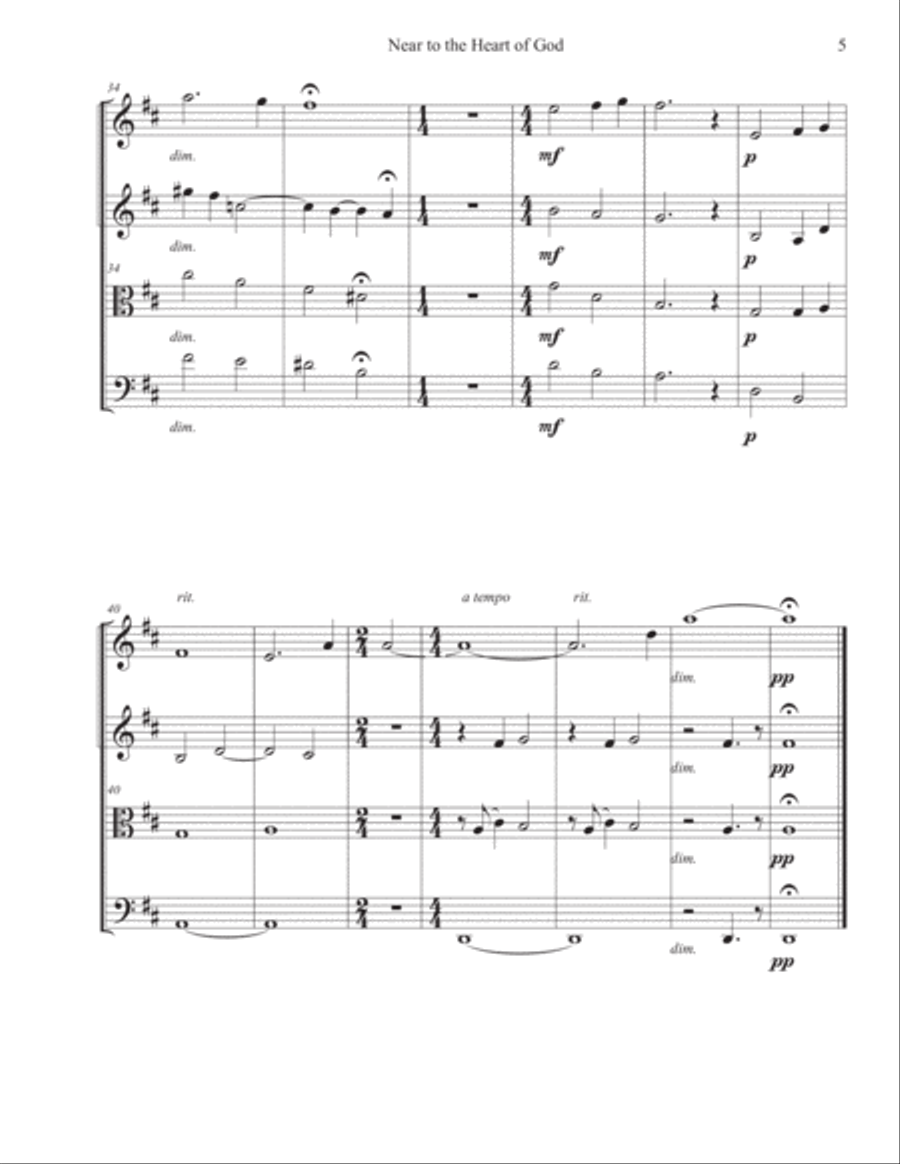 Near to the Heart of God Near to the Heart of God String Quartet scores gallery preview page 5