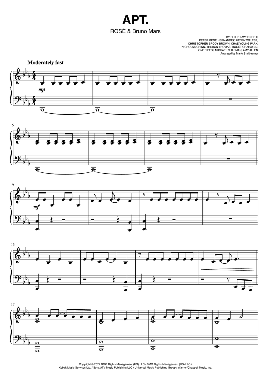 Apt. Piano Solo scores gallery preview page 1