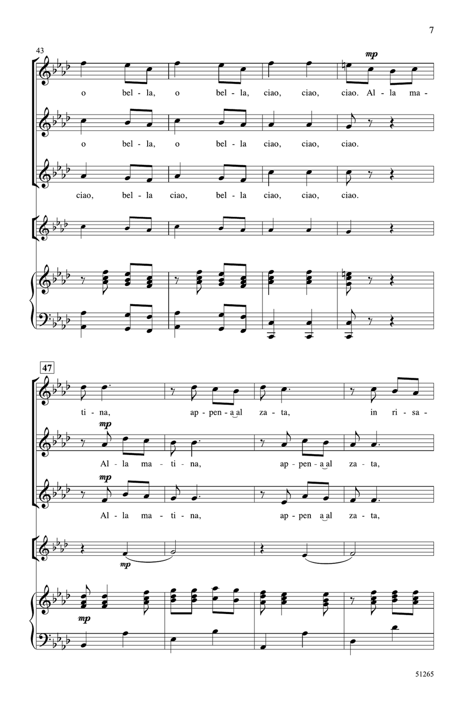 Bella Ciao Choir scores gallery preview page 6
