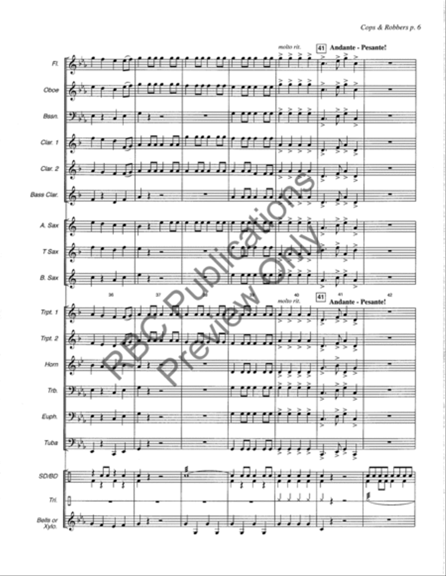 Cops & Robbers Concert Band scores gallery preview page 9