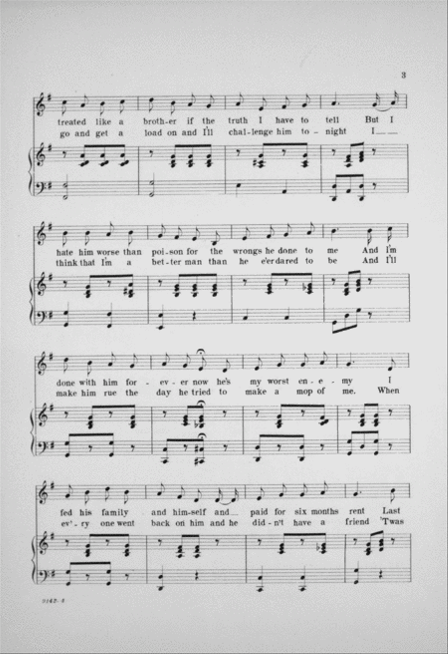 The Favors I Done For Rafferty And What Rafferty Done For Me. Irish Song Voice scores gallery preview page 3