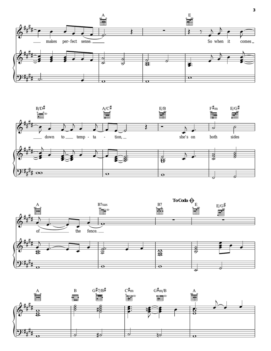 She's Every Woman Piano, Vocal, Guitar scores gallery preview page 3