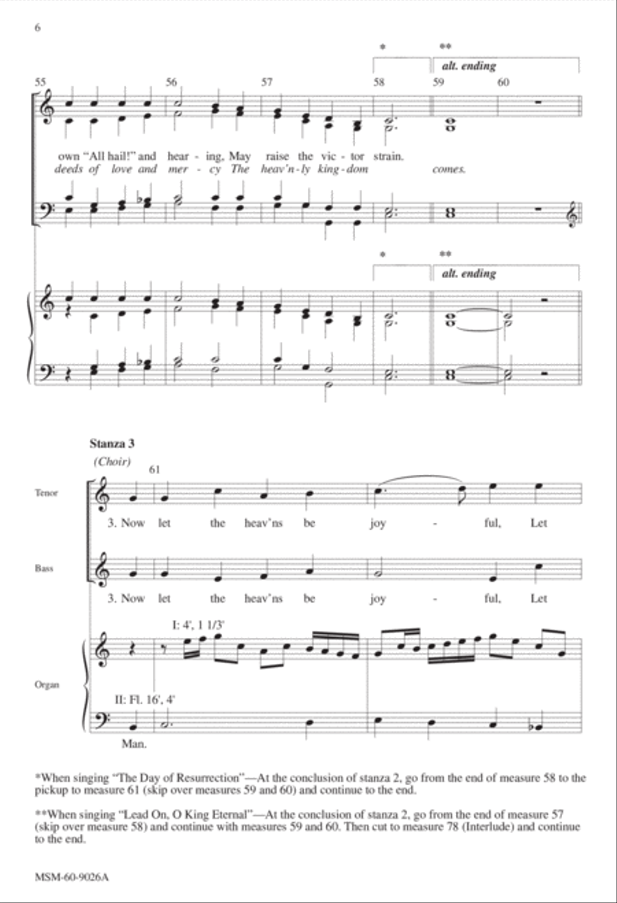 The Day of Resurrection Lead On, O King Eternal 4-Part scores gallery preview page 6