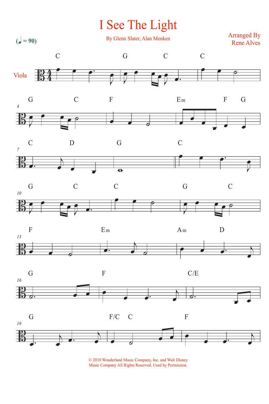 I See The Light I See The Light Viola Solo scores gallery preview page 1