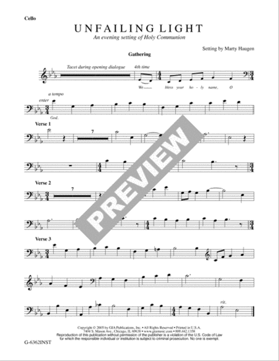 Unfailing Light - Cello edition 2-Octaves scores gallery preview page 2