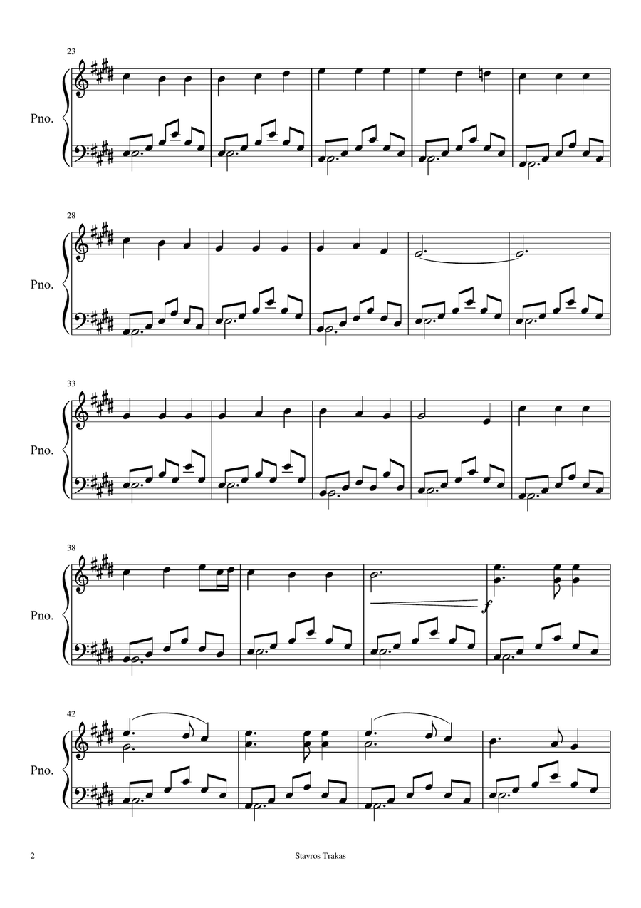 Piano variation on 