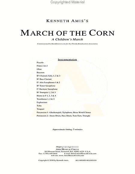 March of the Corn - STUDY SCORE ONLY image number null