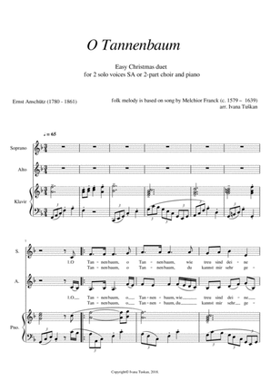 O Tannenbaum, for SA voices and piano F major